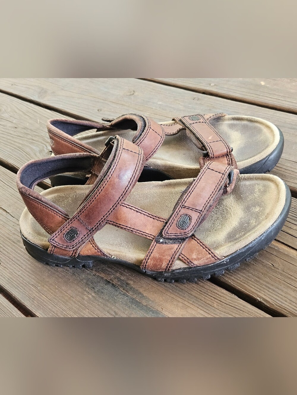 Teva Men's Brown Leather Sport Hiking Walking Sandals Size 11